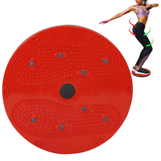 Premium Waist Disc Accupressure with Magnets Reflexology, Slimming Abdominal 5 In 1 Tummy Twister Ab Exerciser (Red)